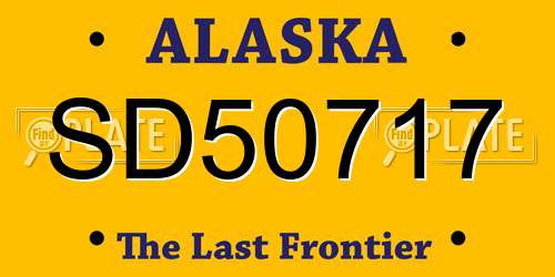 SD50717 Alaska License Plate