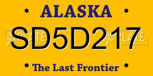 SD5D217 Alaska License Plate