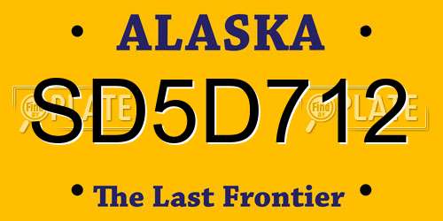 SD5D712 Alaska License Plate