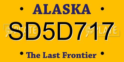 SD5D717 Alaska License Plate