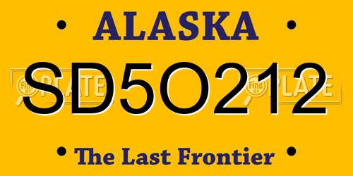 SD5O212 Alaska License Plate
