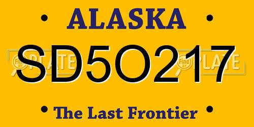 SD5O217 Alaska License Plate