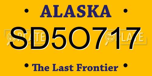 SD5O717 Alaska License Plate