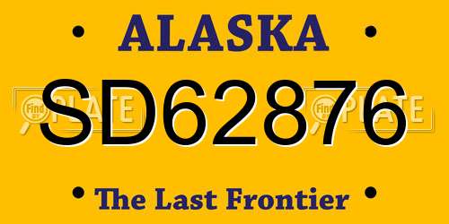 SD62876 Alaska License Plate