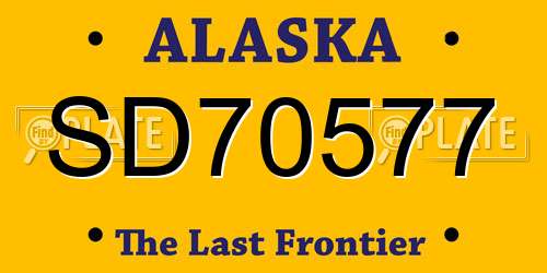 SD70577 Alaska License Plate