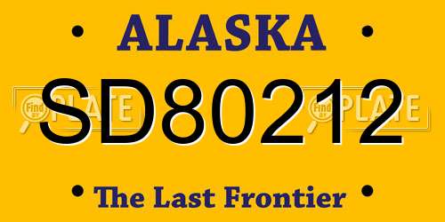 SD80212 Alaska License Plate