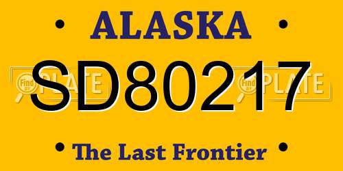 SD80217 Alaska License Plate