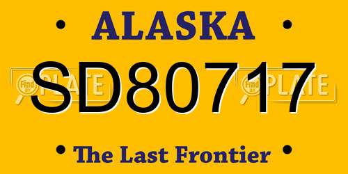 SD80717 Alaska License Plate