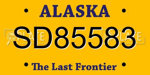 SD85583 Alaska License Plate
