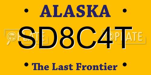 SD8C4T Alaska License Plate