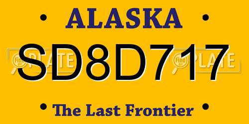 SD8D717 Alaska License Plate