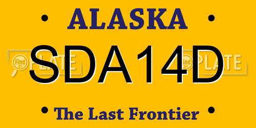 SDA14D Alaska License Plate
