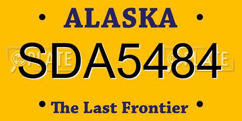 SDA5484 Alaska License Plate