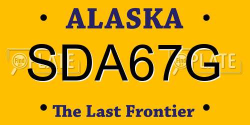SDA67G Alaska License Plate