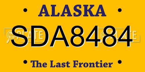 SDA8484 Alaska License Plate