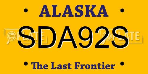 SDA92S Alaska License Plate