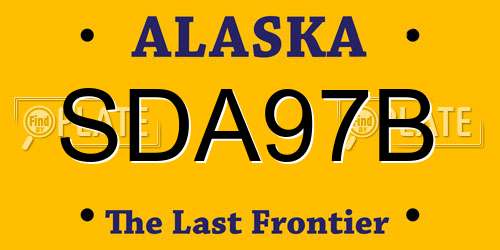 SDA97B Alaska License Plate