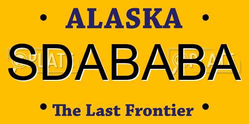 SDABABA Alaska License Plate