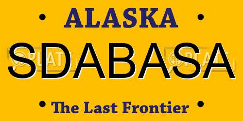 SDABASA Alaska License Plate