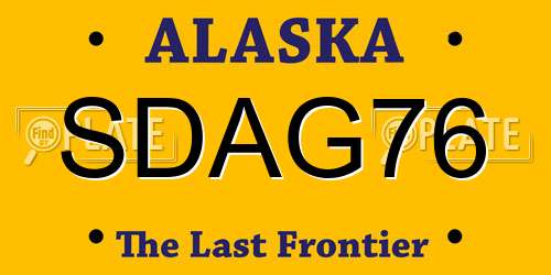 SDAG76 Alaska License Plate
