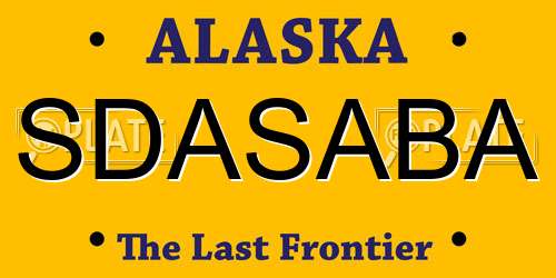 SDASABA Alaska License Plate