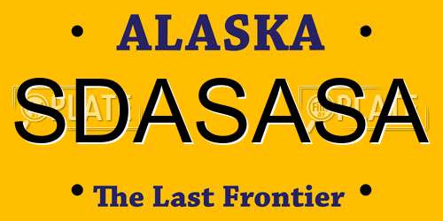 SDASASA Alaska License Plate