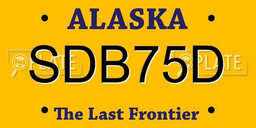 SDB75D Alaska License Plate