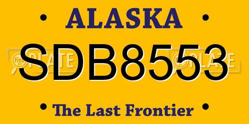 SDB8553 Alaska License Plate