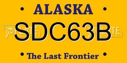 SDC63B Alaska License Plate
