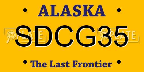 SDCG35 Alaska License Plate