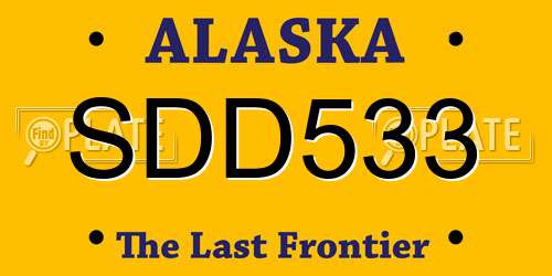 SDD533 Alaska License Plate