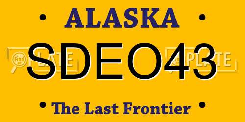 SDEO43 Alaska License Plate