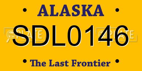 SDL0146 Alaska License Plate