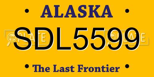 SDL5599 Alaska License Plate