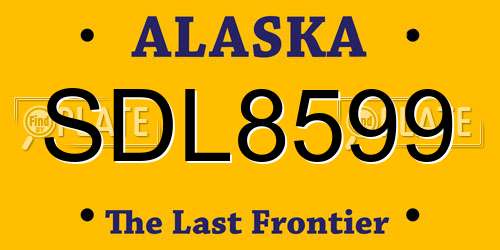 SDL8599 Alaska License Plate