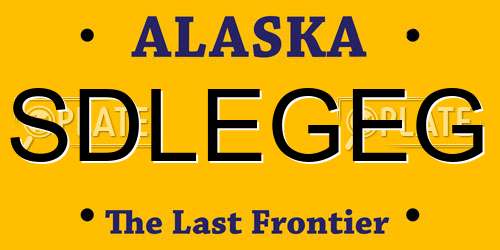 SDLEGEG Alaska License Plate