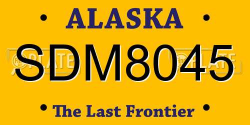 SDM8045 Alaska License Plate