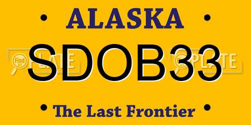 SDOB33 Alaska License Plate