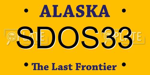 SDOS33 Alaska License Plate