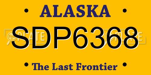 SDP6368 Alaska License Plate