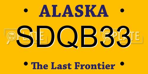 SDQB33 Alaska License Plate