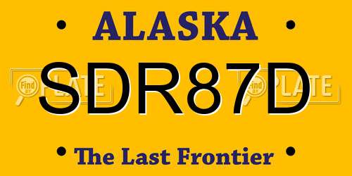 SDR87D Alaska License Plate