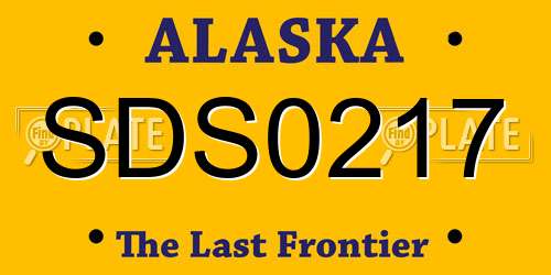 SDS0217 Alaska License Plate