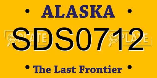 SDS0712 Alaska License Plate