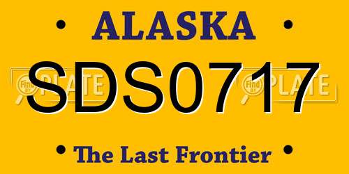 SDS0717 Alaska License Plate