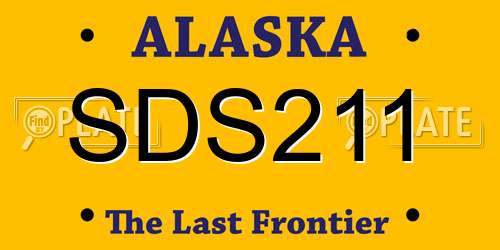 SDS211 Alaska License Plate