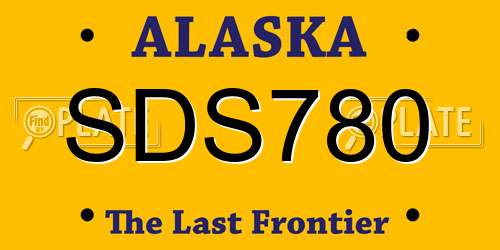 SDS780 Alaska License Plate