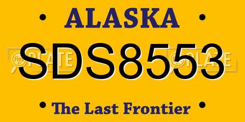 SDS8553 Alaska License Plate