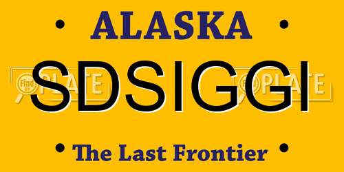 SDSIGGI Alaska License Plate