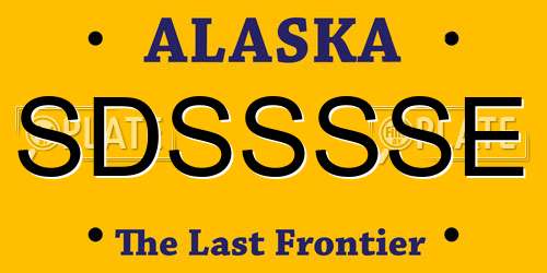 SDSSSSE Alaska License Plate